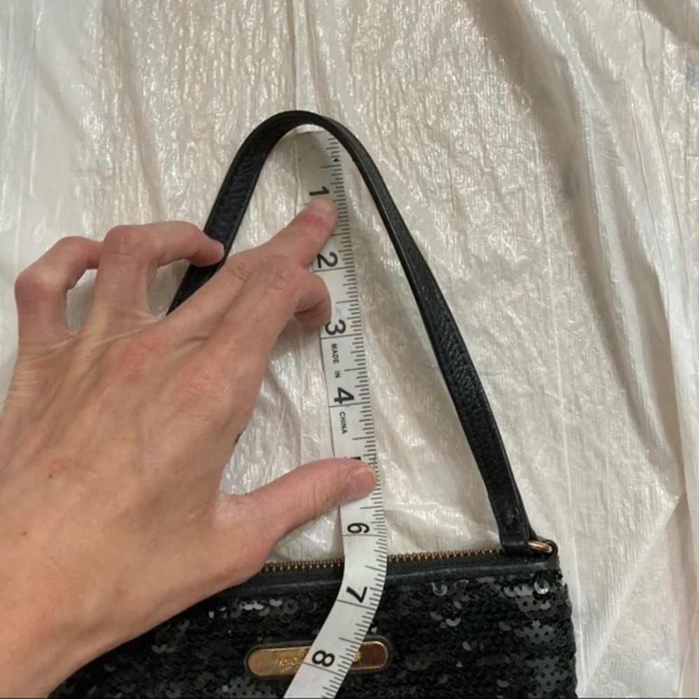 Michael kors black sequence wristlet mini bag